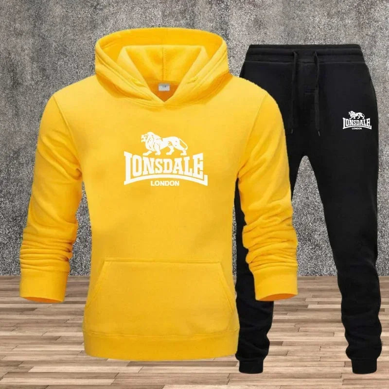 Men's Set Hooded Sweatshirts Sweatpants Autumn Winter Male Daily Casual Sports Jogger Suit 2026 Urban Fashion Hoodies Sportswear