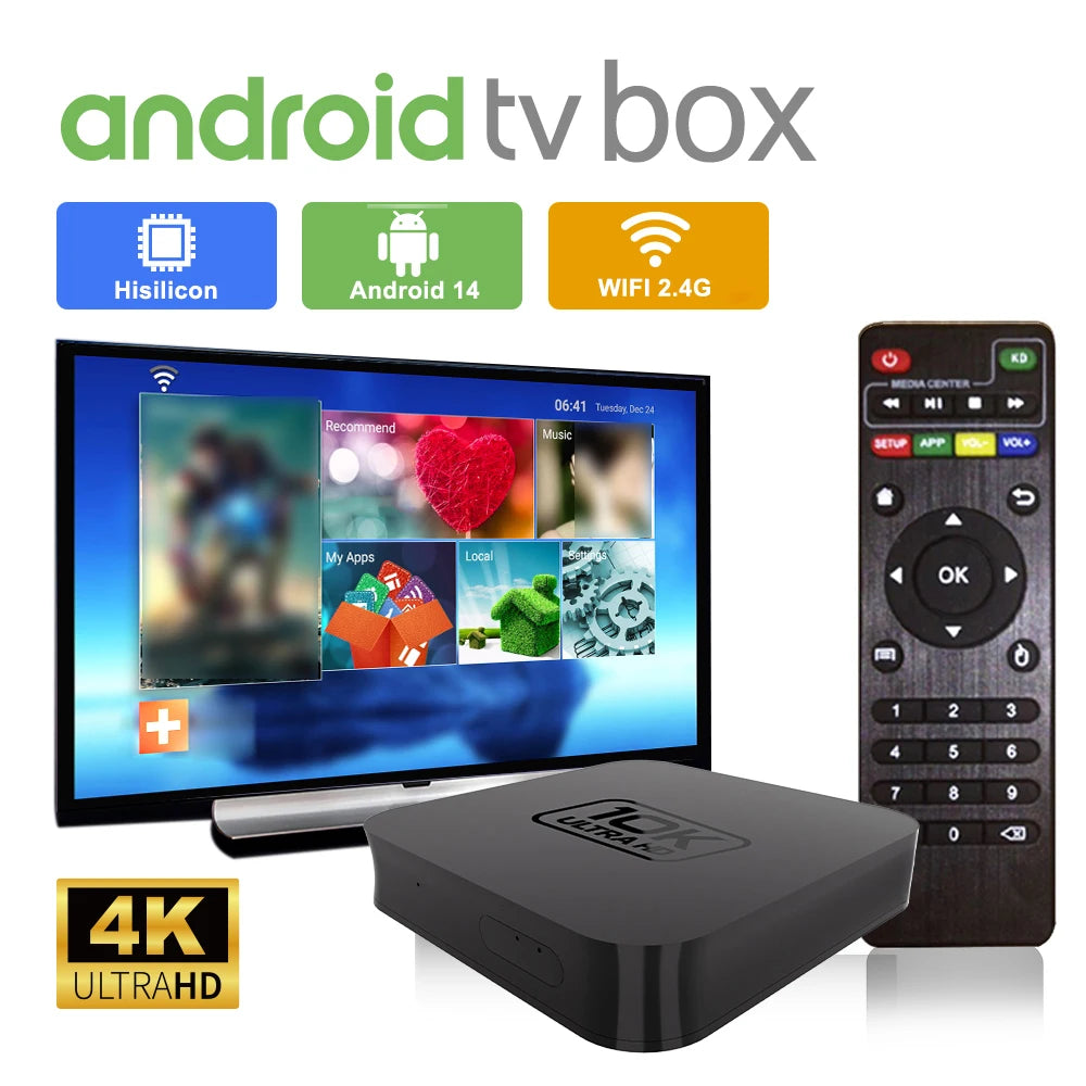 Velec Smart TV Stick Android 14 8+128GB 4K Decoding Quad-Core Dual Band WiFi Streaming Media Player Supports Netflix & YouTube