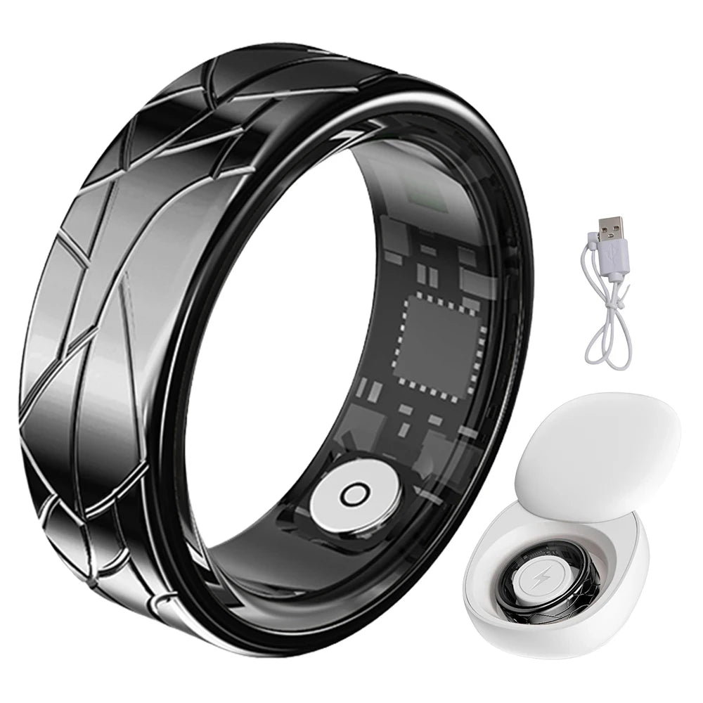 2025 Smart Ring Health and Sleep Tracker Heart Rate Blood Oxygen Monitor Brush Video 5ATM Waterproof Multi Sports Men Women Ring