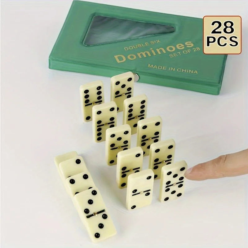 28pcs Dominoes Card Chess, Board Game Toys with PVC Storage Box, thanksgiving Day, Christmas Gift Christmas Halloween Gift