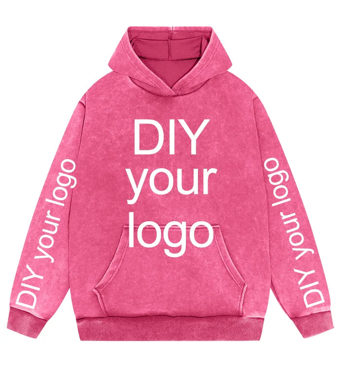 Washed Retro Hoodies 5 Colors 100%Cotton Hoody Customized Personalized Pattern Customization Pullover Team Logo Company Logo