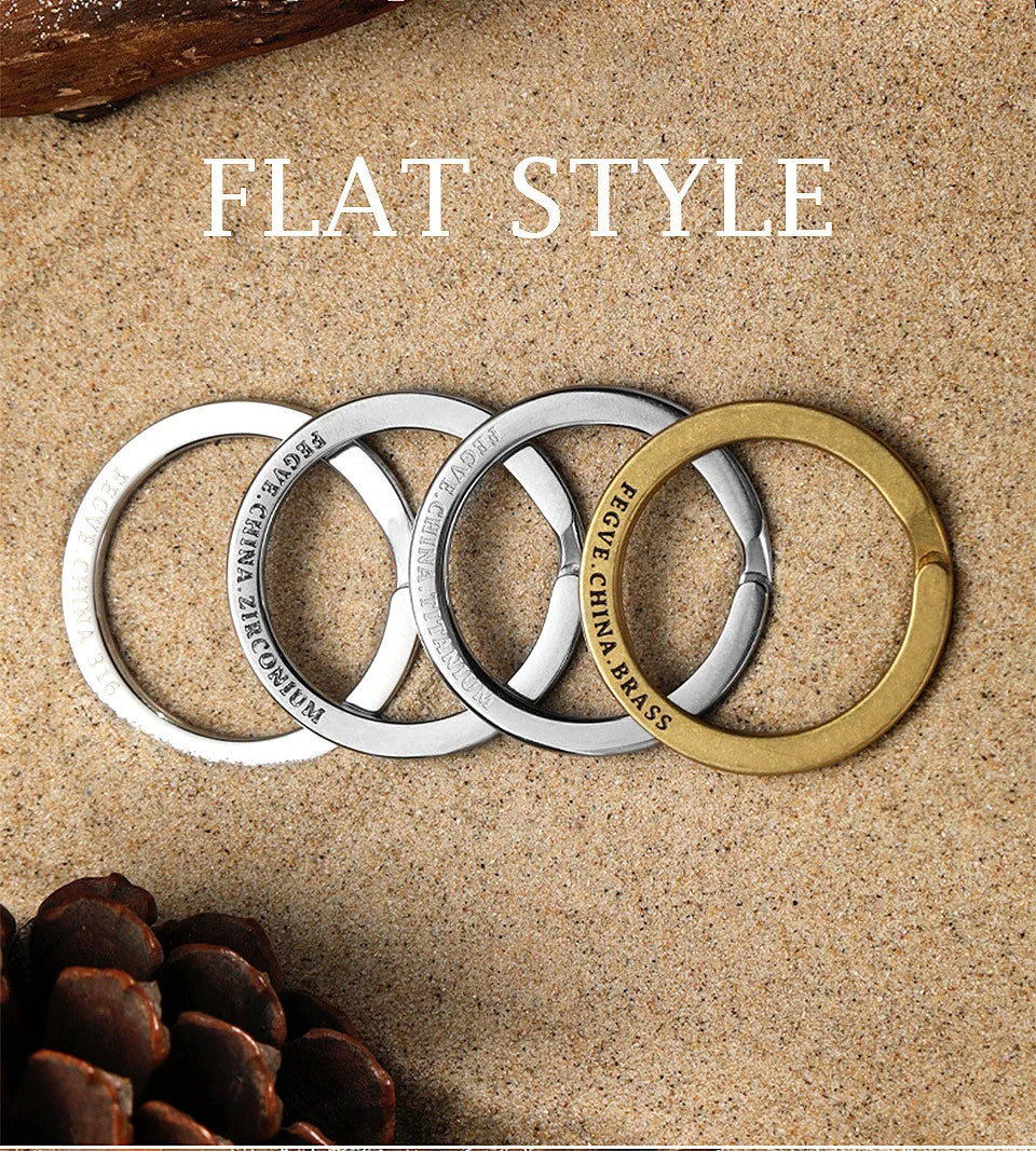 Real Titanium Men Keyring Flat Key Chain Rings Holder Car Lightweight Keychain Buckle Jewelry Quickdraw EDC Wholesale Best Gift
