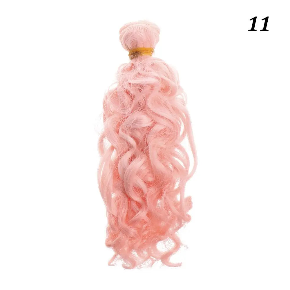 15*100cm Fashion Mini Tresses Doll Hair 1/6 1/4 1/3  High-Temperature Curly Wigs Screw Periwig Toy Toupee Kids Gifts Accessories