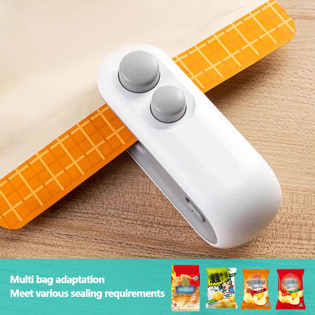 2 In 1 Sealer Cutter Multifunctional Handheld Heat Vacuum Sealer Portable Resealer Machine Package Bags Sealer for Plastic Bags