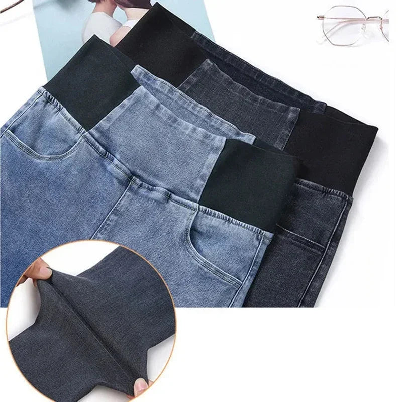 Jeans Oversize 26-38 Slim Denim Pants Women's High Waist Skinny Jean Vintage Wash Pencil Stretch Vaqueros Leggings Pantalones
