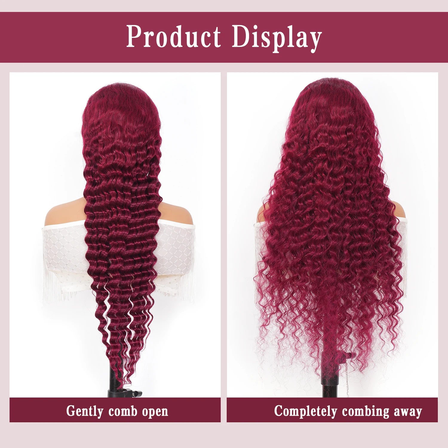 99j Burgundy 13x4 Hd Lace Frontal Human Hair Wig 30 Inch Red Colored Brazilian Deep Wave Wigs 13x4 Water Wave Curly Frontal Wig