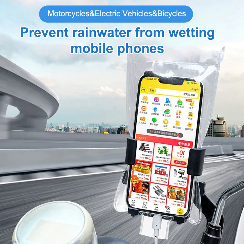 5PCS Waterproof Phone Cover Clear Case for Rider Motocycle Ridding Rainproof Phone Pouch Dry Bag Touchable Screen for Charge