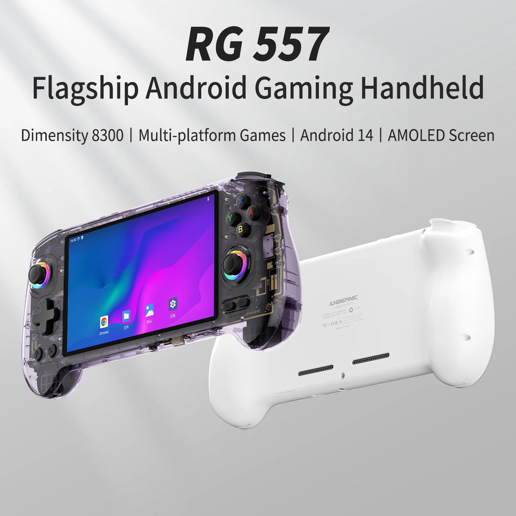 ANBERNIC RG557 Handheld Game Console 5.48" AMOLED Screen Dimensity 8300 Android Retro Video Player Supports FOTA WIFI Streaming