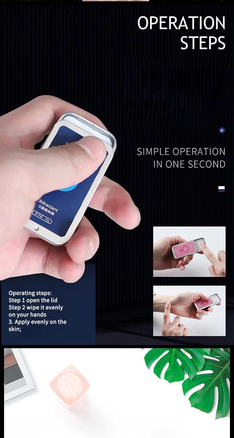 Men's portable solid body lotion, long-lasting fragrance, cologne scent,Light and Fresh Scent,Portable boxed version