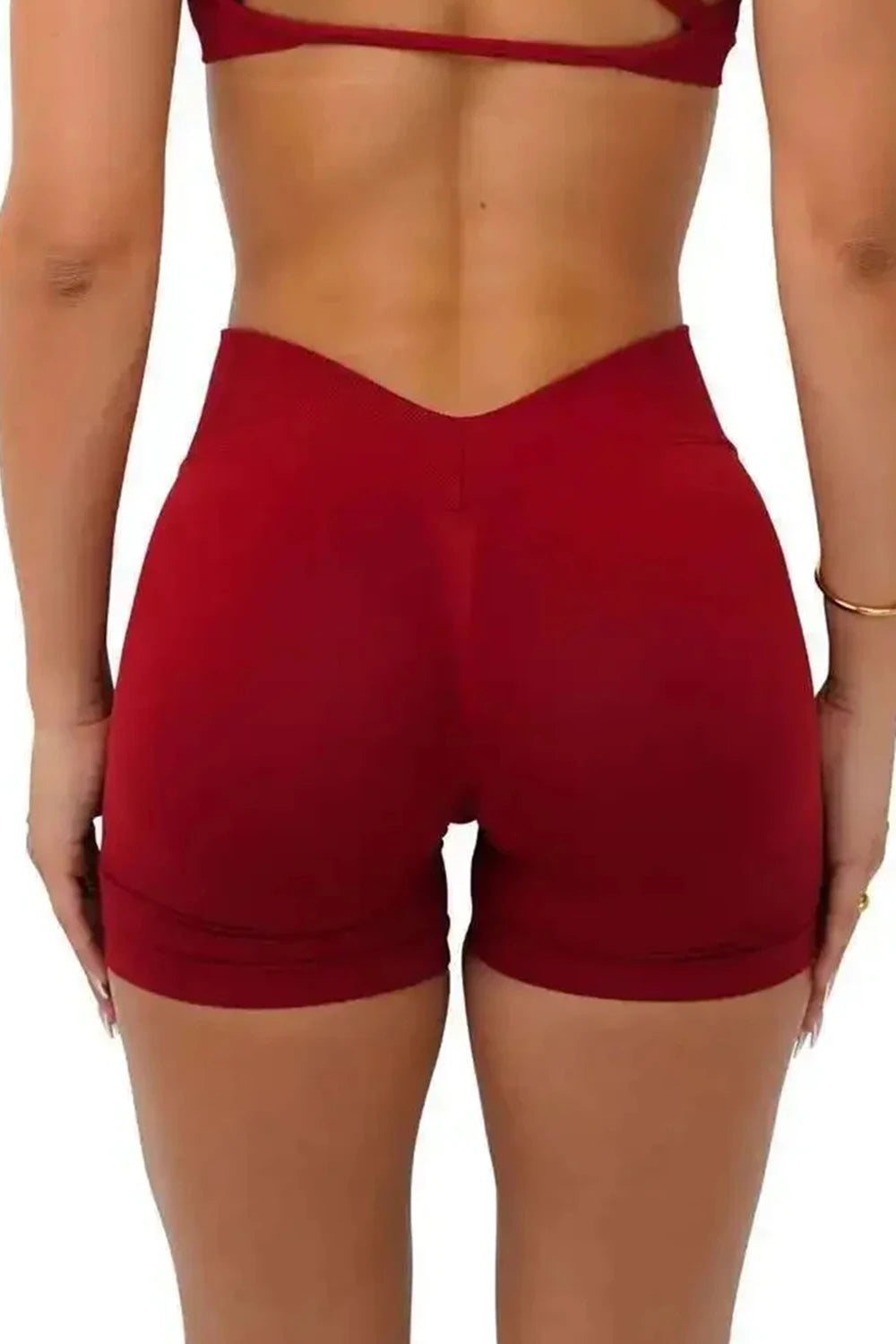 Women's Seamless Yoga Shorts - Butt Lifting Workout Leggings V Waist