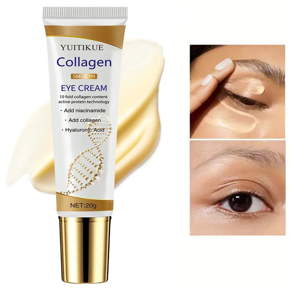 Collagen Eye Cream 20g - Smoothes Wrinkles & Firms, Fast Absorption Non-Greasy, with Niacinamide & Hyaluronic Acid