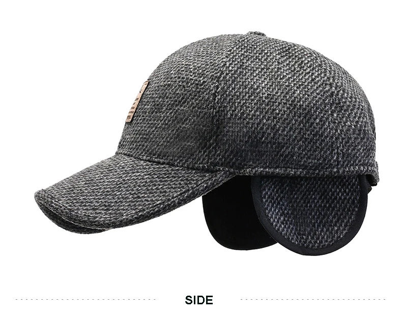 Winter Bomber Hat Men Women Russian Black Leather Ushanka Caps With Ear Flaps Fur Warm Leather Brand Baseball Cap Hats