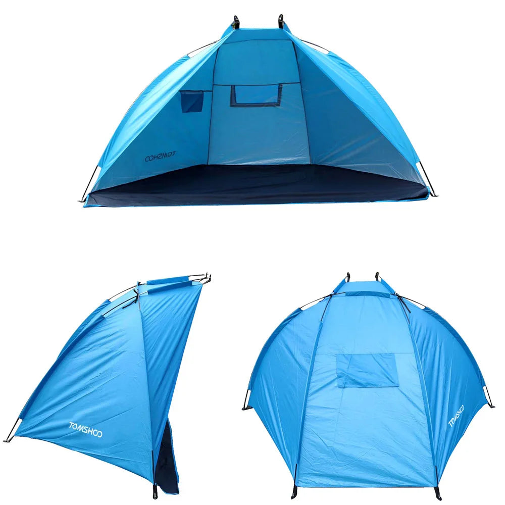 2 Persons Outdoor Beach Tents Shelters Shade UV Protection Ultralight Tent for Fishing Picnic Park Summer Awning Shade Shelter