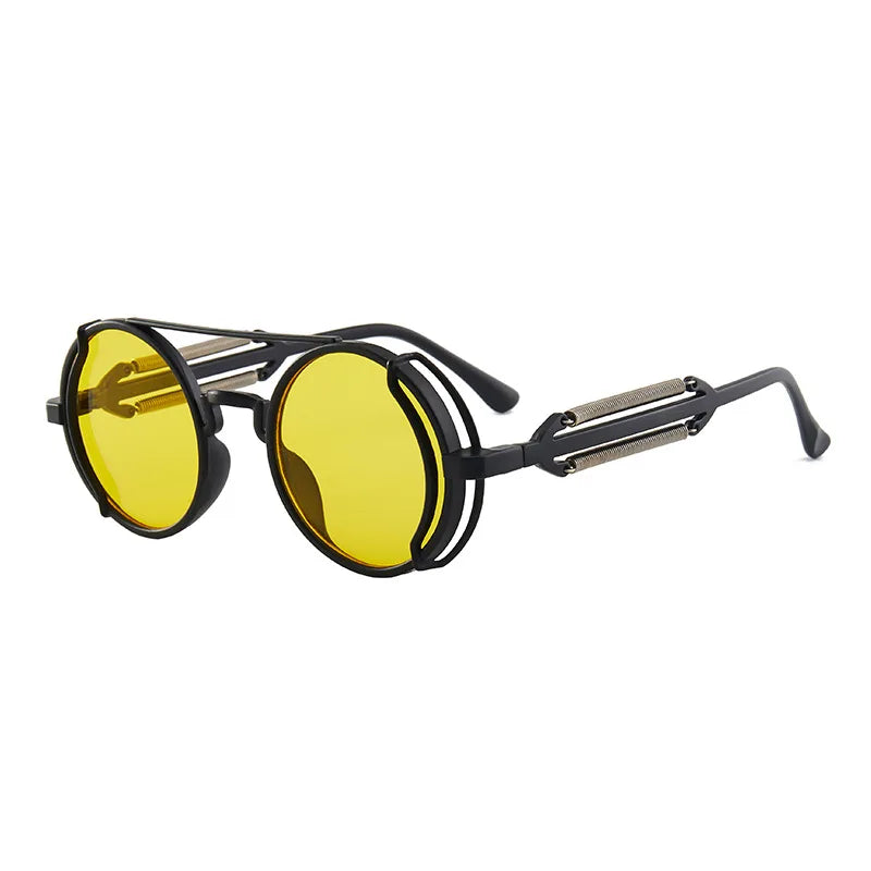 Retro Classic Steampunk Sunglasses UV400 Round Frame Design Colored Lenses Glasses Eyewear Gothic Men Women Sunglasses Steampunk