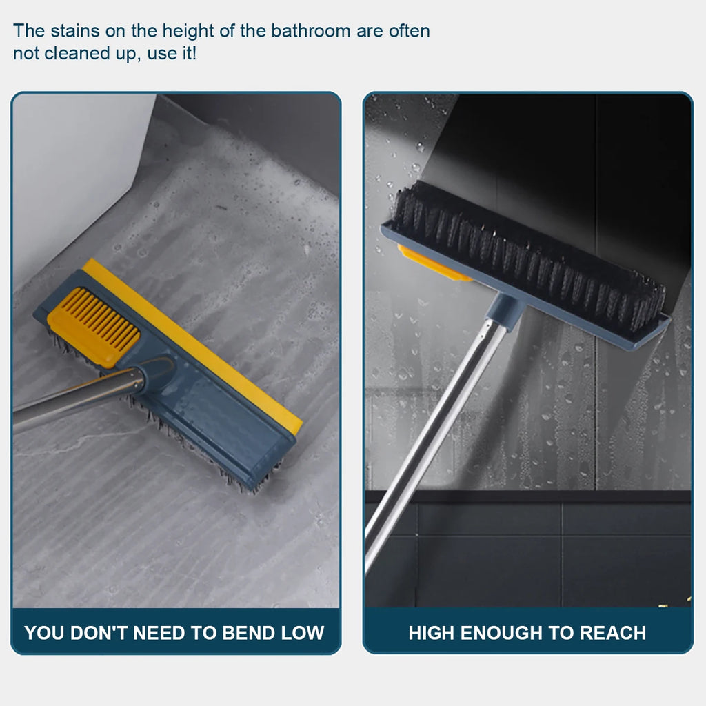 2 in 1 Household Cleaning Brush Floor Scrub Bathroom Cleaning Tools Swith Adjustable Long Handle Brush for Cleaning Tile Tools