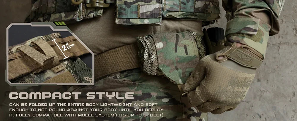 Tactical Style Roll-Up Mesh Utility Pouch, Lightweight Foldable Storage Pocket for Outdoor & EDC Use