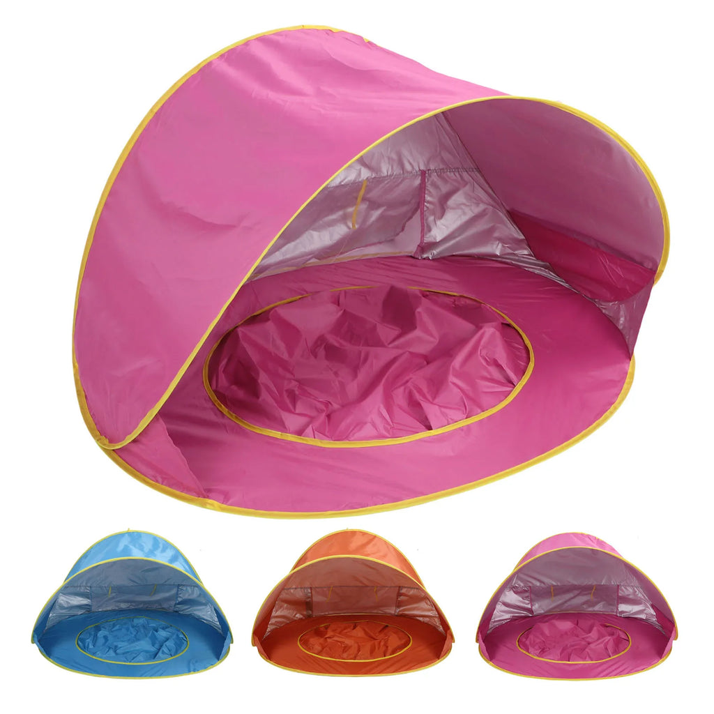 【New】Beach Tent Sun Shelter  Up Beach Tent Sun Proof Wind Proof Portable Baby Beach Tent with Pool Storage Bags for Outdoor