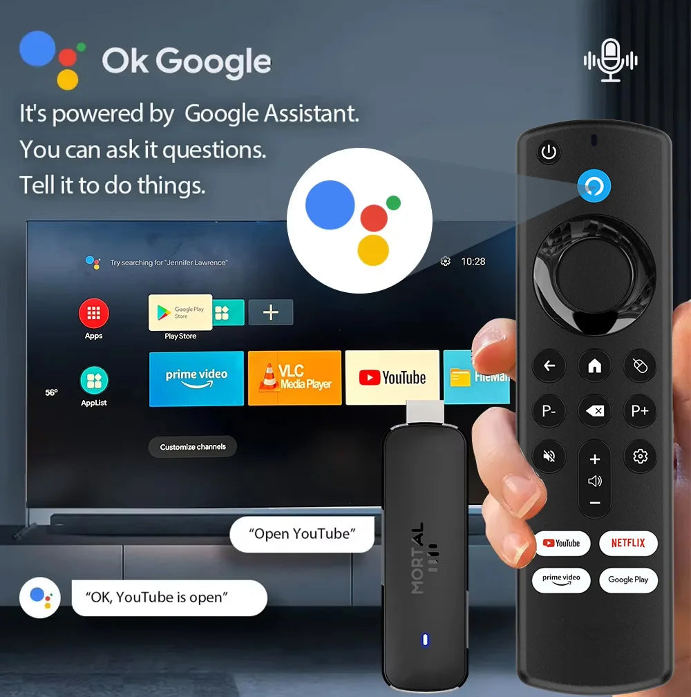 Q8 Smart Android14 TV Stick 8K@60fps WiFi 6 Voice Remote Global Version Rockchip RK3518 Netflix YouTube Live TV Box Factory Dire