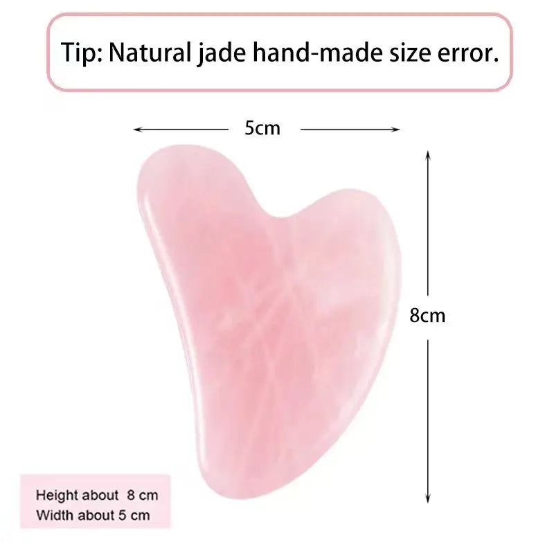 Natural Stone Gua Sha Scrapers (Rose Quartz/Amethyst/Jade) - Face Neck Back Body Massage Tools