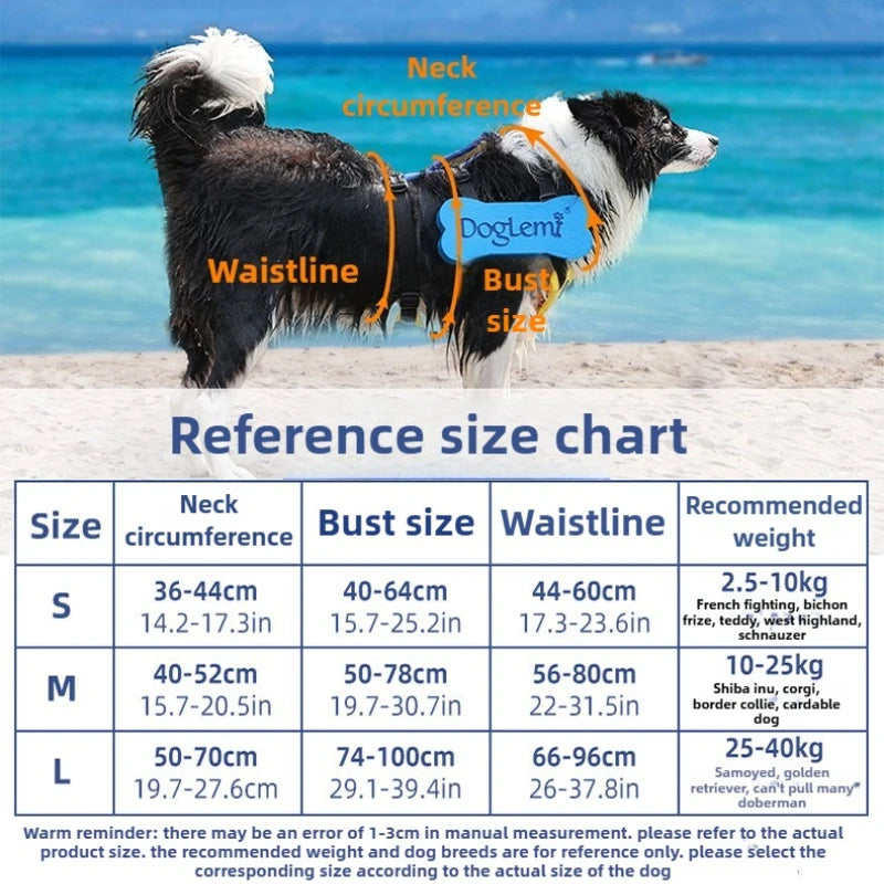 2 in 1 Summer Dog Swimming Rescue Vest Harnesses Adjustable Dogs Life Saving Jacket Swim Chest Strap Walking Out Vest Harnesses