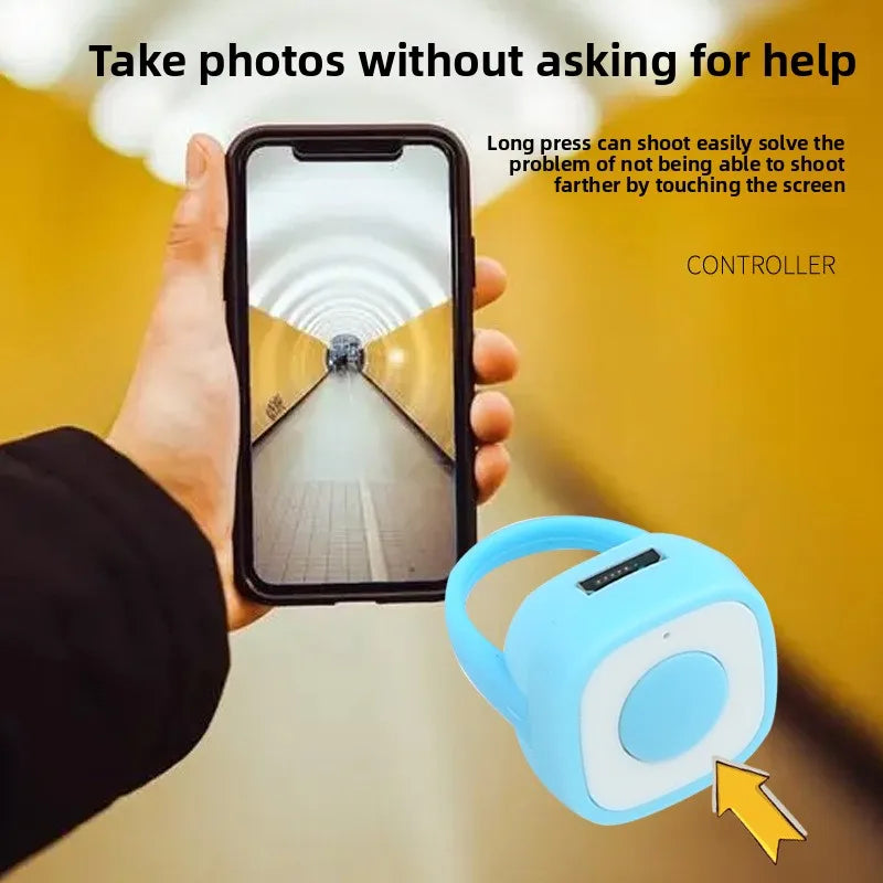Mini Fingertip Phone Bluetooth Remote Control for Tiktok Short Video Flip Page Liking Device Ring Selfie Device Take Photo Video