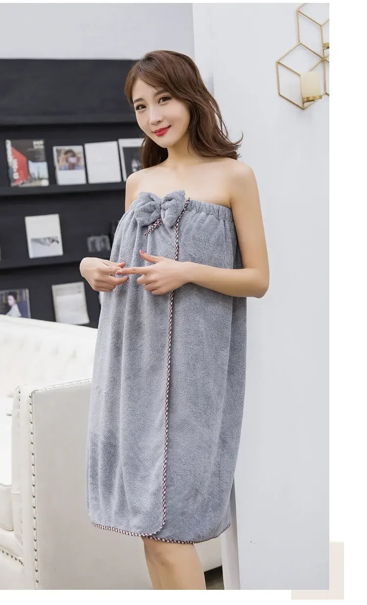 Soft Microfiber Quick - Dry Bath Towel, 2pcs/set, Magic Absorbent, for Women, Beach & Bathroom Towelling Bathrobe