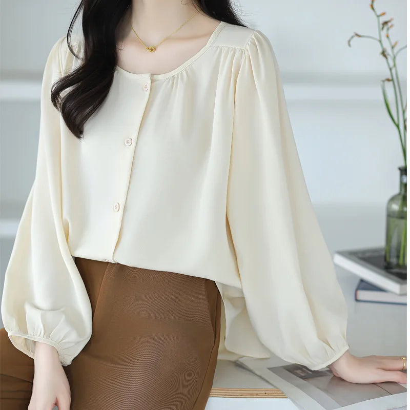 Women's Loose and Casual Shirt, Slim and Reduces Age-reducing Temperament