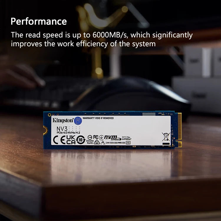 Kingston NV3 PCIe 4.0 M.2 2280 NVMe SSD Internal Hard Drive 500GB 1TB 2TB Up to 6000Mb/s Original Solid State Drive Hard Disk