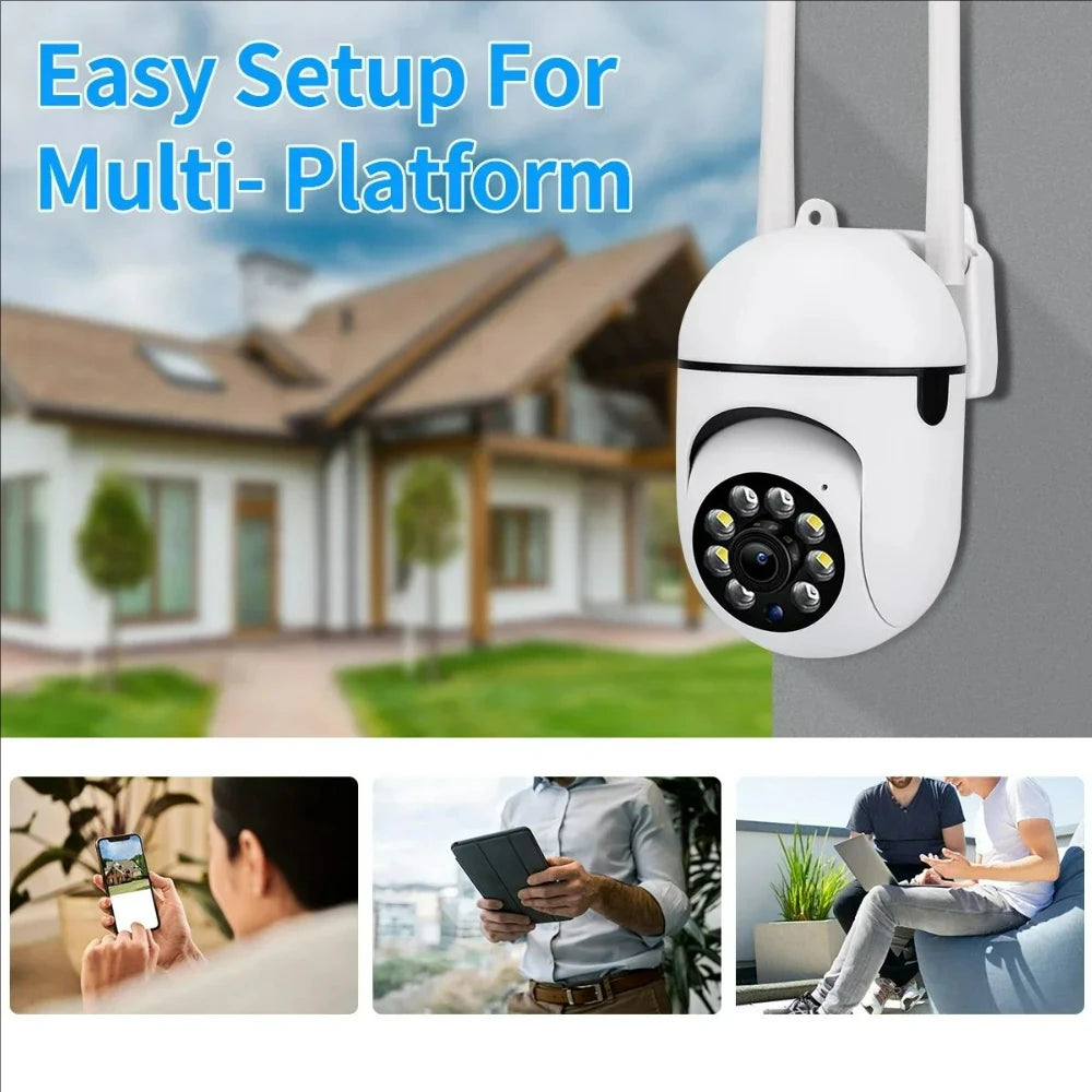Wireless 1080P HD Indoor/Outdoor Wireless security camer, Color Night Vision, 2-Way Audio, 360° Pan/Tilt/Zoom