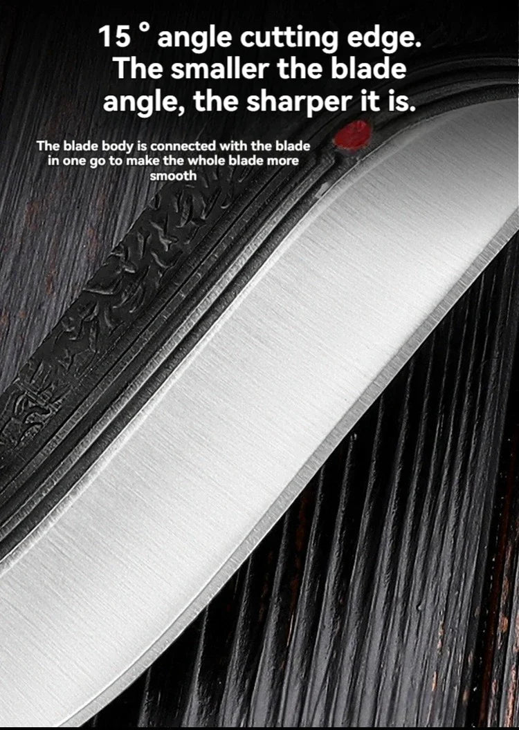 Kitchen-Friendly Meat Cutting Tool - Compact Straight Knife for Portability and High-Hardness Slicing - Ideal for Eating Meat