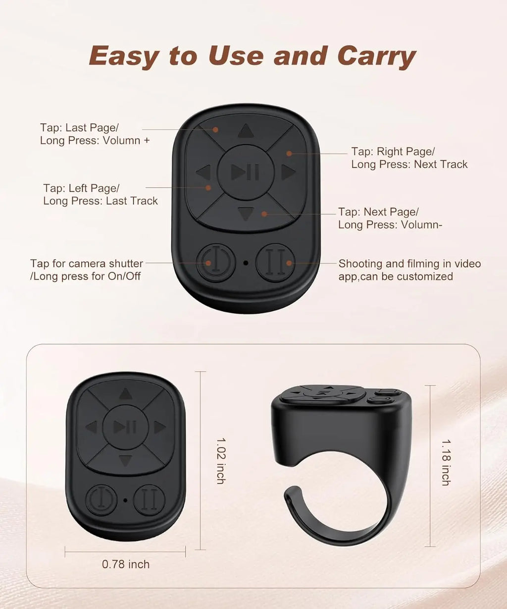 TikTok Scrolling Ring Remote Control - Compatible with iPhone & Android