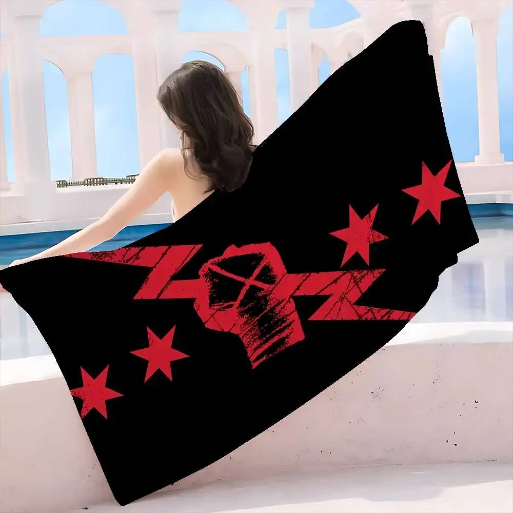 W-WWE Wrestling Star Big Microfiber Beach Towels Quick Dry Towel Sand Beach Towels Pool Towel for Travel Swim Pool Yoga