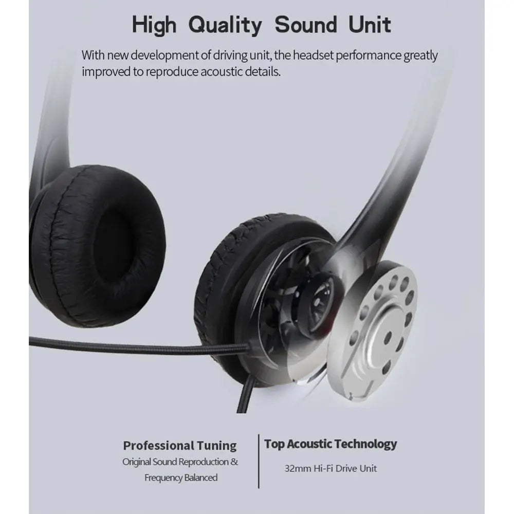 3.5mm/USB Computer Headset with Noise Cancelling Microphone Chatting Network Teaching Video Conferencing Stereo Wired Headset