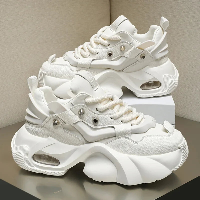 Fashion Men Chunky Sneakers Outdoor Causal Comfortabe Sports Shoes for Male Lace Up Tennis  New Height Increasing Footwears