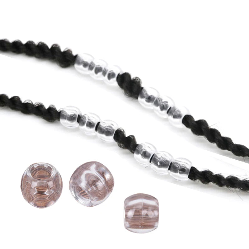 100pcs/lot Dreadlocks Hair Ring Hair Braid Beads Lucency Colourful Hair Braid Dread Dreadlock Beads Cuffs Clips Approx 6mm Hole