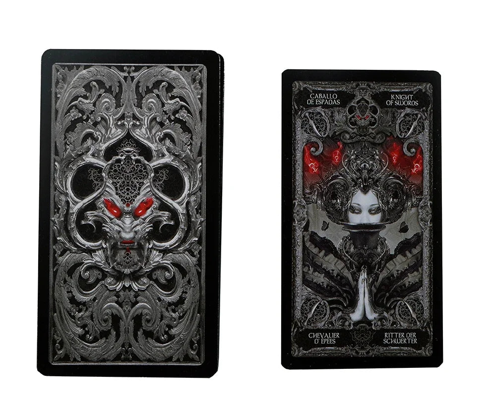 XIII Dark Tarot Cards Deck Board Game English Spanish French German Mysterious Divination Fate Personal Use Card Game  Part