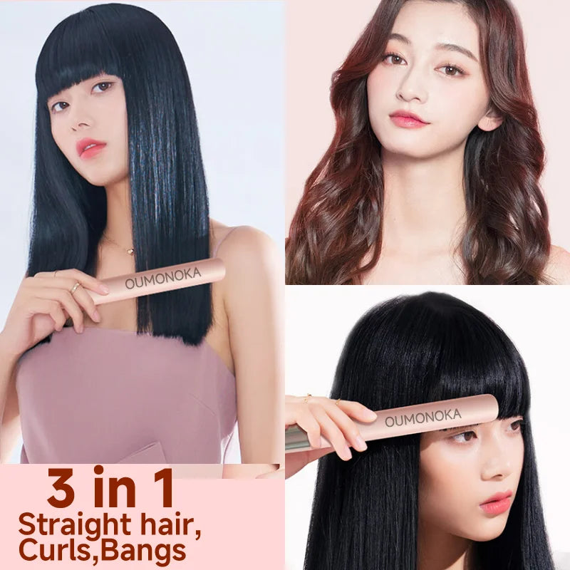 3 in 1 Hair Iron High Quality flat iron Straightening hot comb mini professional hair straightener & Curling Iron Styling Tools