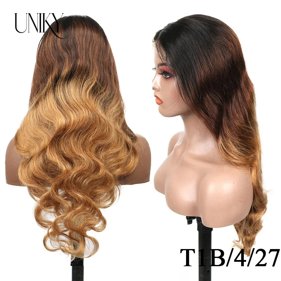 1B/4/27/30 Wig Ombre Lace Front Wig Human Hair Wig For Women Brazilian Body Wave 13X4 Blonde Lace Frontal Wig On Sale Clearance