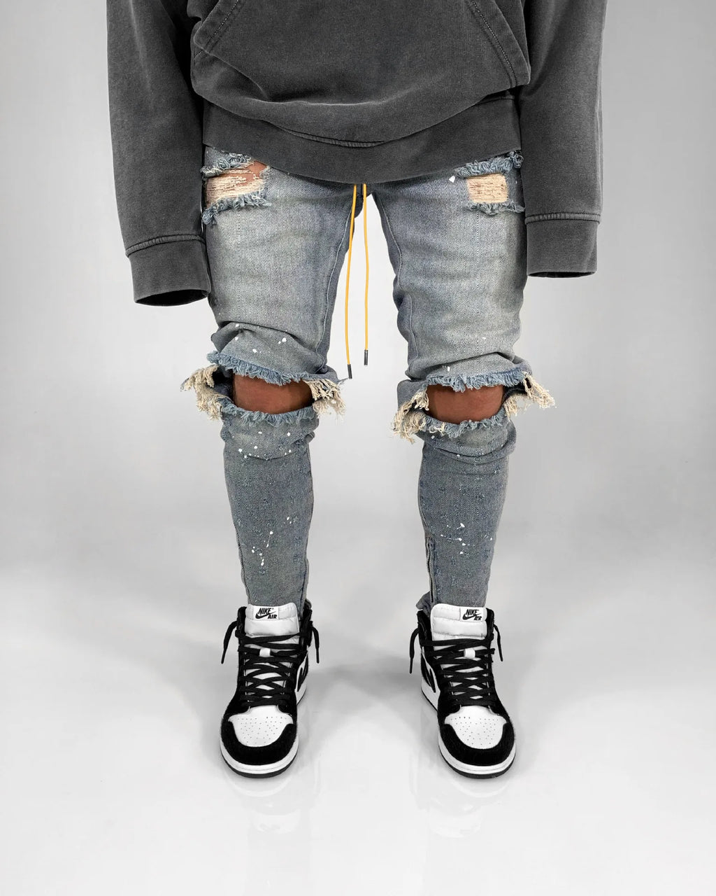 New 2026 Ripped Hole Jeans for Men Hip Hop Cargo Pant Distressed Denim Jeans Skinny Men Clothing Full Length Slim Trousers Male