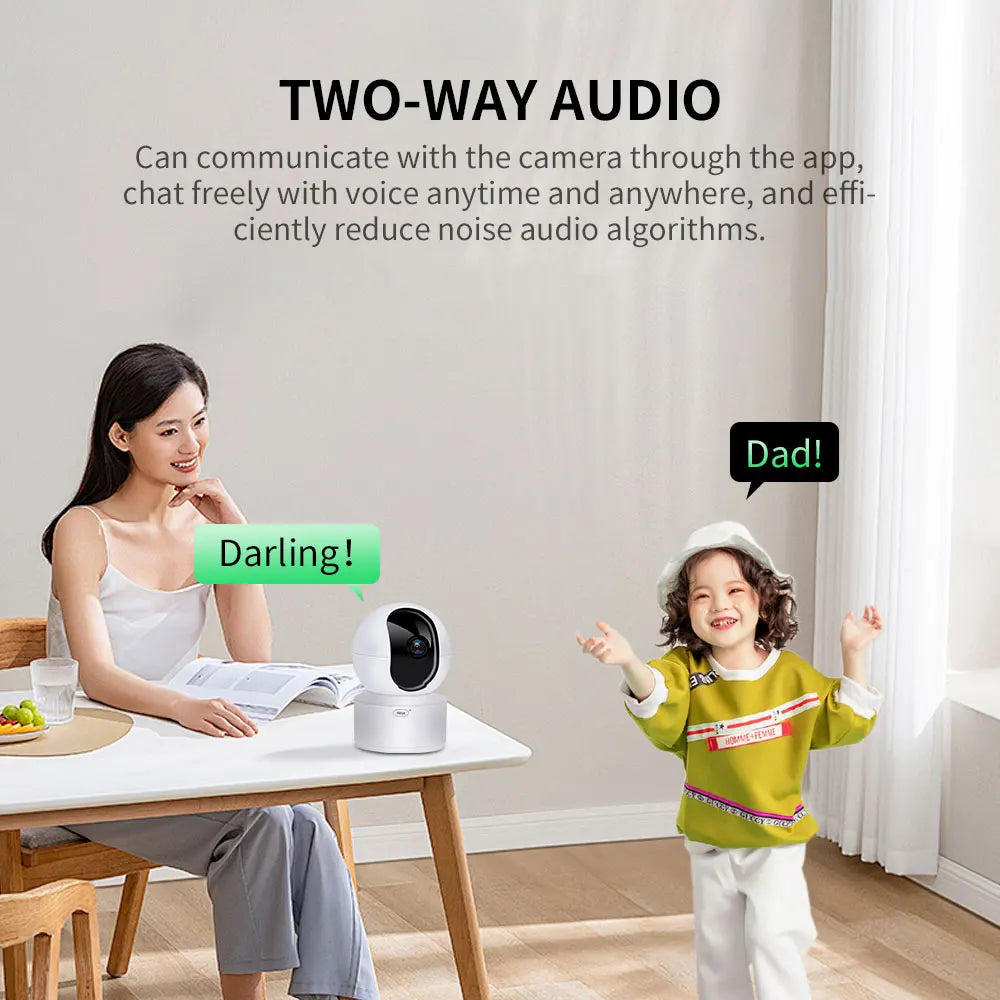 Home WiFi Security Camera 8MP HD Indoor Baby Monitor Bidirectional Audio 360 ° Panoramic Camera AI Automatic Tracking  Detection