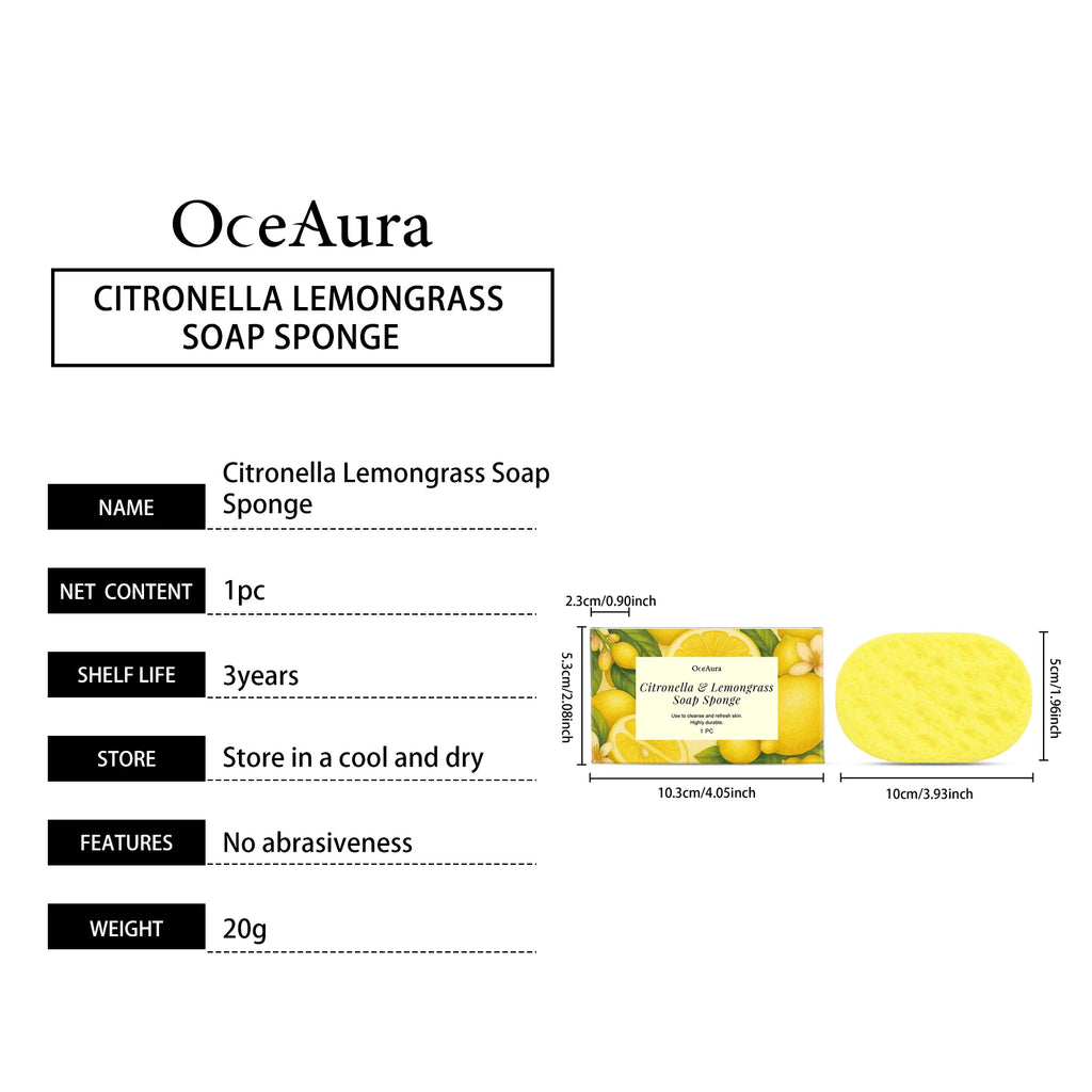 Citronella Lemongrass Soap Oil Control Refreshing Dead Skin Remover Moisturizing Skin Cleansing Products Exfoliating Bath Sponge