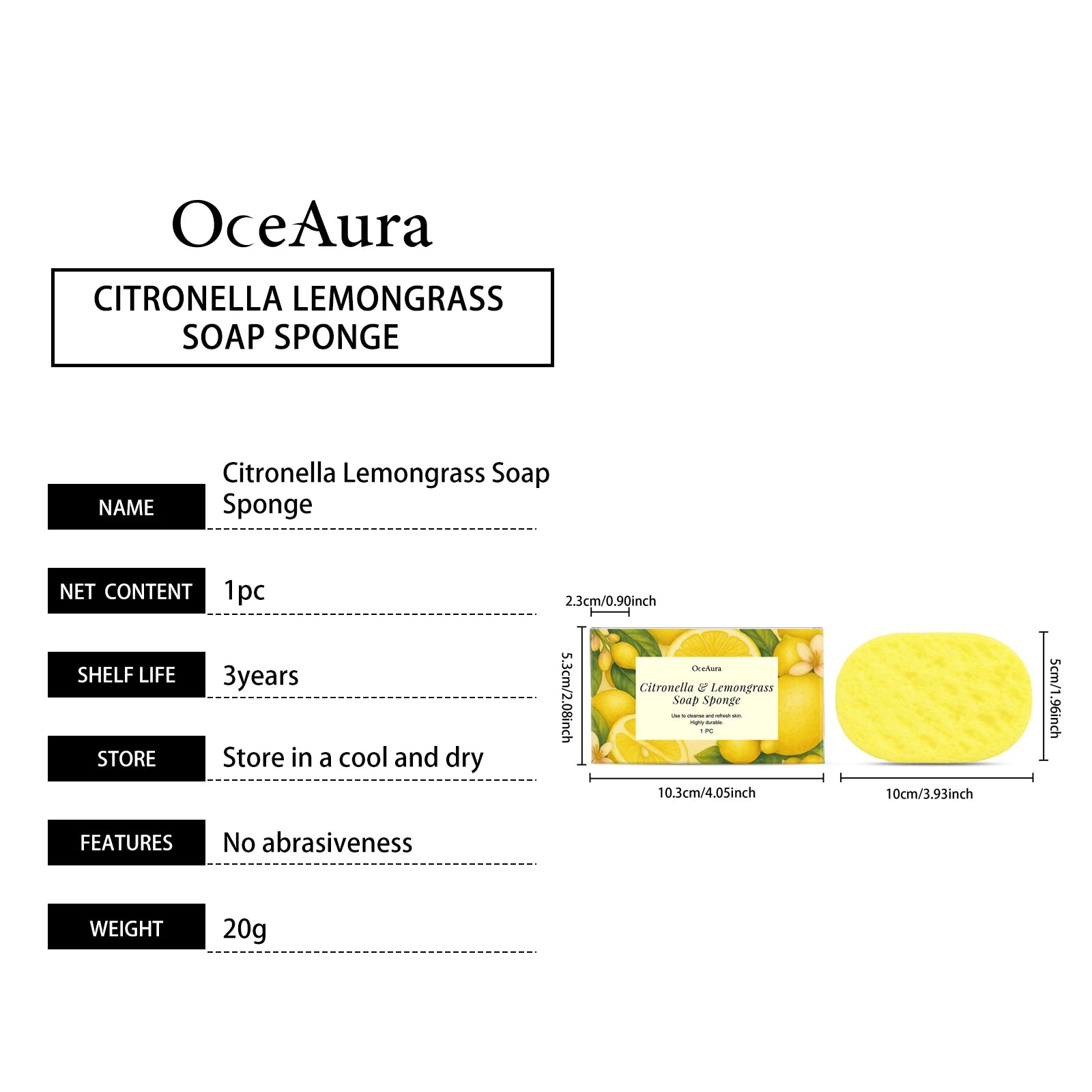 Citronella Lemongrass Soap Oil Control Refreshing Dead Skin Remover Moisturizing Skin Cleansing Products Exfoliating Bath Sponge