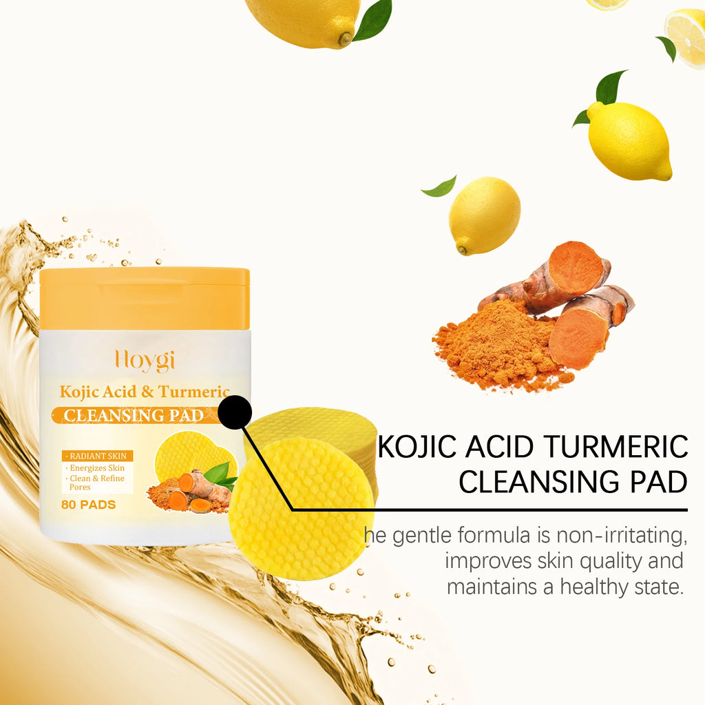 Turmeric Kojic Acid Cleansing Pad Gently Exfoliates Removal Deeply Cleanses Skin Whitens And Lightens Spots Maintains FacialCare
