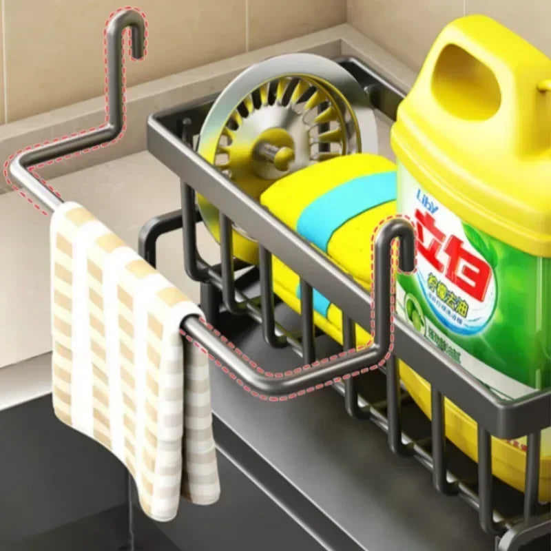 kitchen Organizer storage Multifunctional Sponge Rack Drainer Kitchen Shelf Sink Rag Dishwashing Detergent Dishcloth Organiser