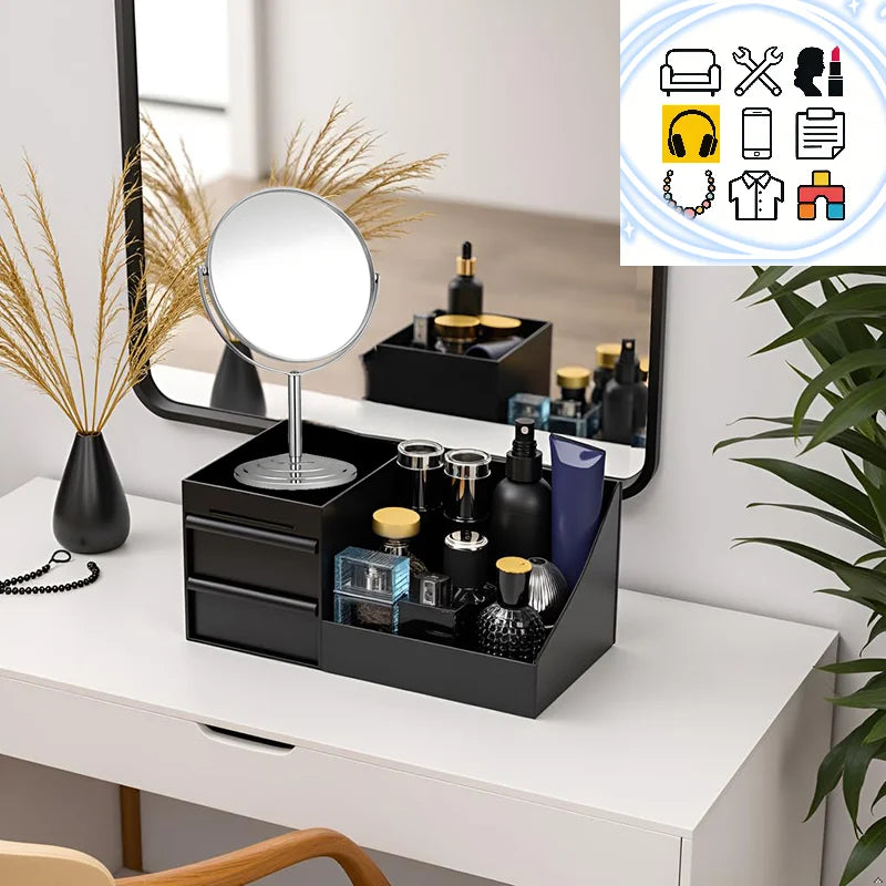 Organizer For Men, Cologne Holder For Dresser, Perfume Stand, Bathroom Countertop Organizer With Drawers