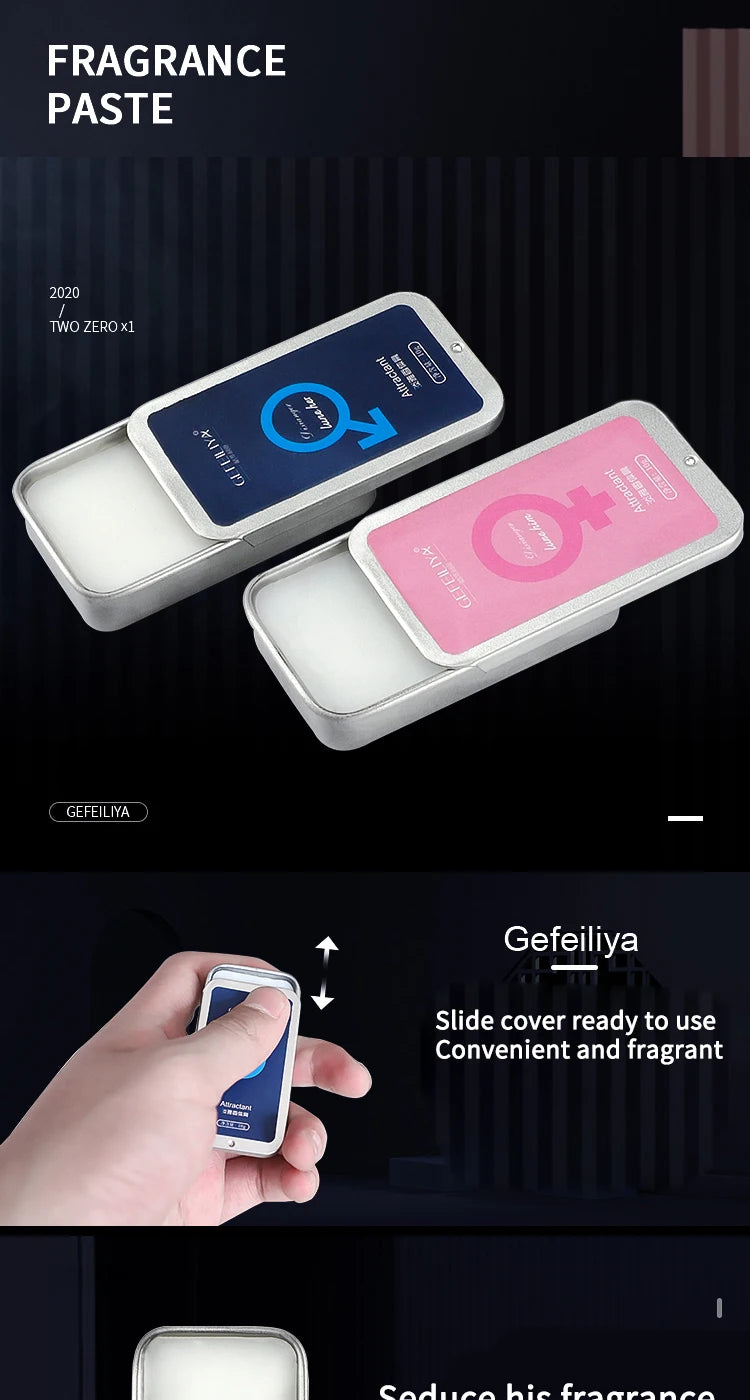 Men's portable solid body lotion, long-lasting fragrance, cologne scent,Light and Fresh Scent,Portable boxed version