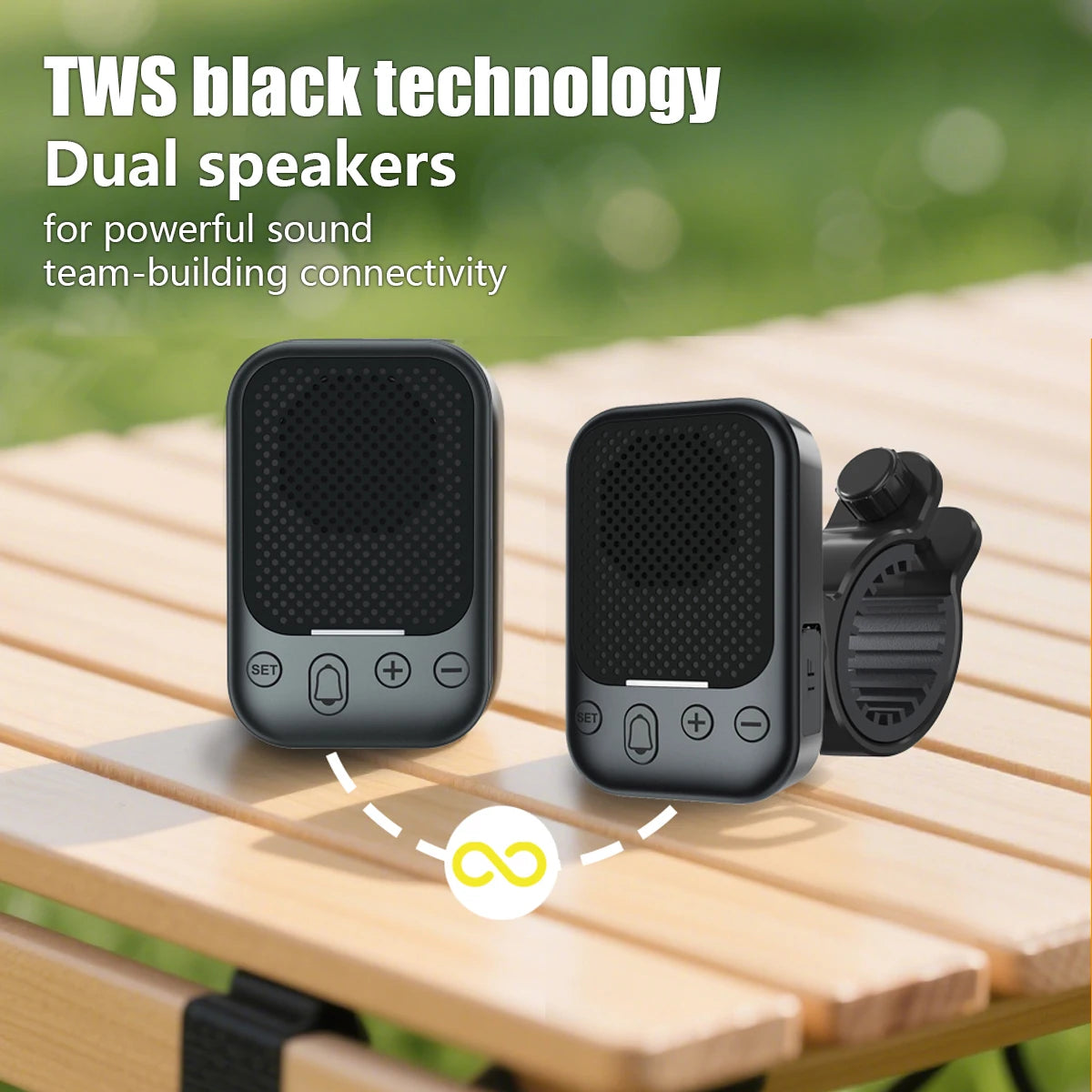 2-in-1 Portable Bluetooth Speaker Magnetic Collar clip bicycle stand sound column IPX7 Waterproof Outdoor Sport Mini Loudspeaker