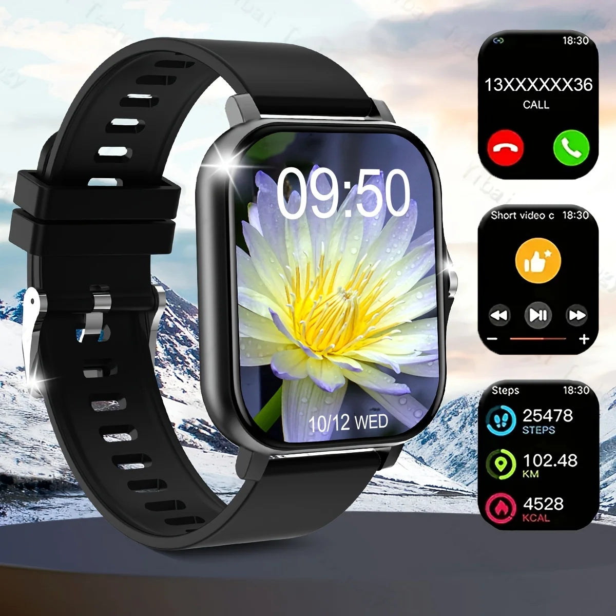 2025 New 4.65cm  Touchscreen Smartwatch with WirelessVoice180mAh Rechargeable Battery Sleek Smartwatch  Alloy Case Watch Smart