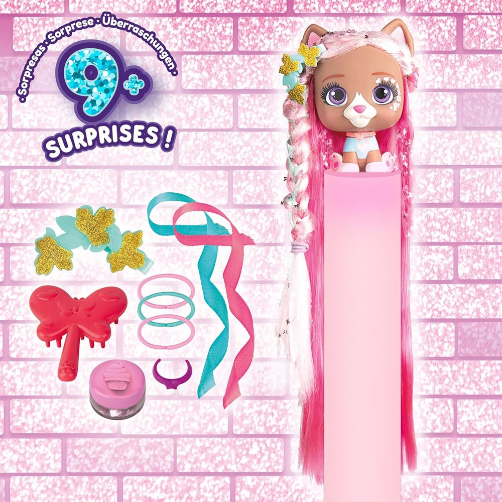 I Love Vip Pets Surprise2 Hair Reveal Reborn Doll Surprise Tress Long Hair Styling for Dolls with Hair for Hairstyles Toys Doll