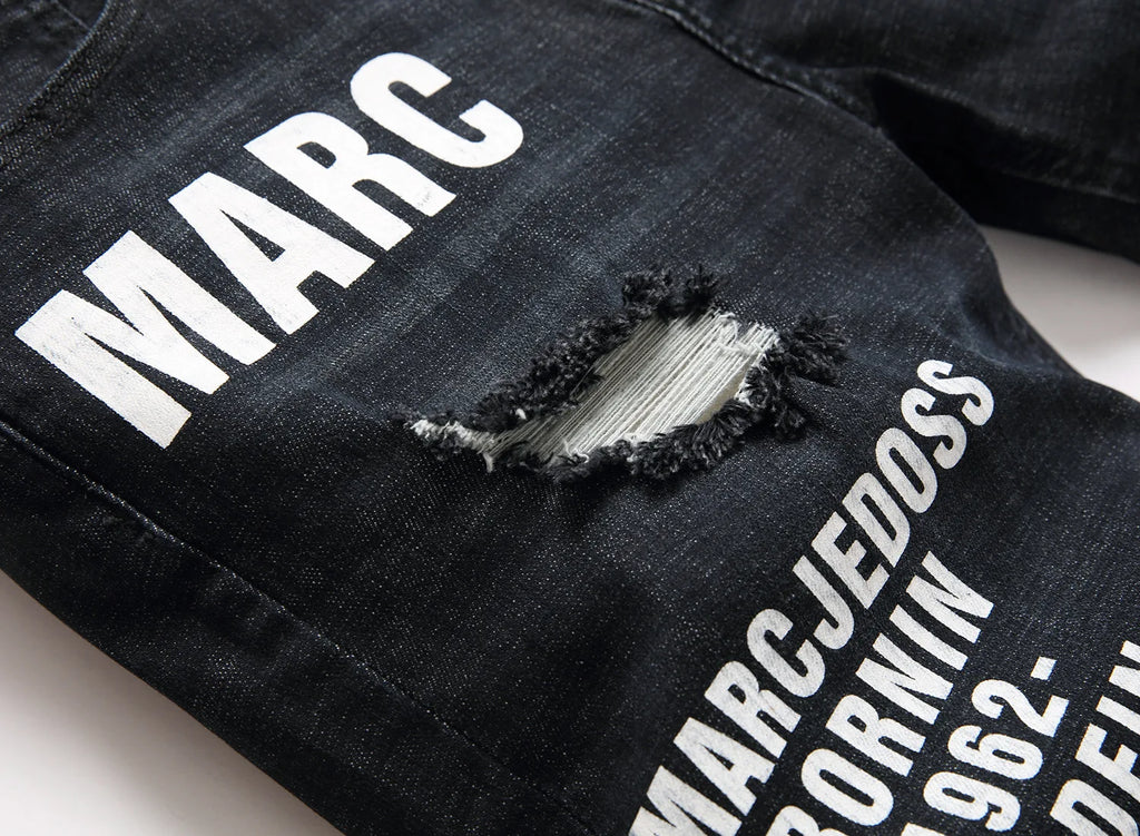 Men Summer White Ripped Denim Shorts Male Holes Short Jeans New Fashion Streetwear Stretch Jeans Shorts Pants Srtaight Fit Jeans